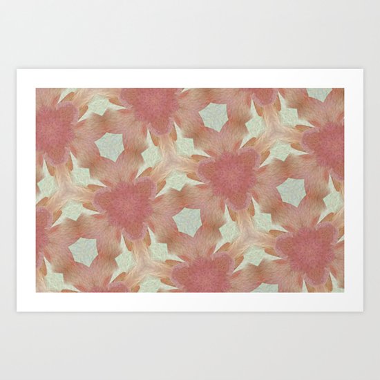 Geometric Floral Design - Pink Art Print