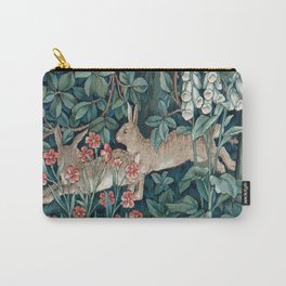 William Morris Forest Rabbits and Foxglove Greenery Carry-All Pouch