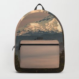 Mount Hood Vintage Sunset - Nature Landscape Photography Backpack | Vintage, Abstract, Hood, Graphic Design, Pnw, Pacificnorthwest, Forest, Nature, Digital, Landscape 