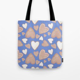 Simple gingerbread heart christmas cookie mix pattern light purple Tote Bag