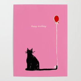 Balloon Cat Poster