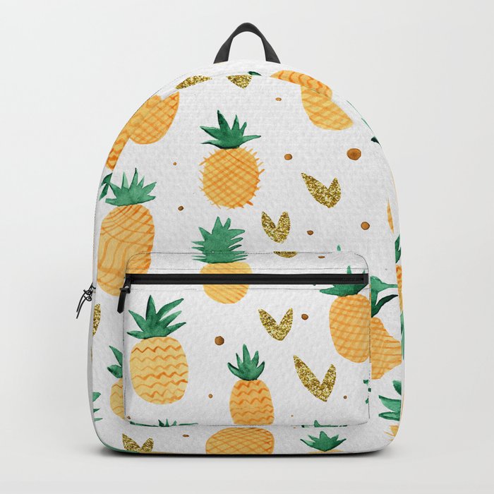 Watercolor pineapples - yellow and gold Backpack