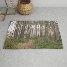 Scottish Highlands Nature Trail in Winter Area & Throw Rug