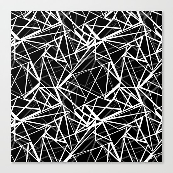 Black and white abstract geometric pattern . 8 Canvas Print