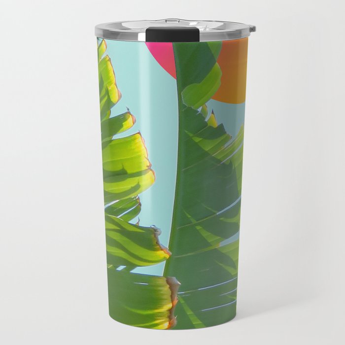 tropical leaves Travel Mug