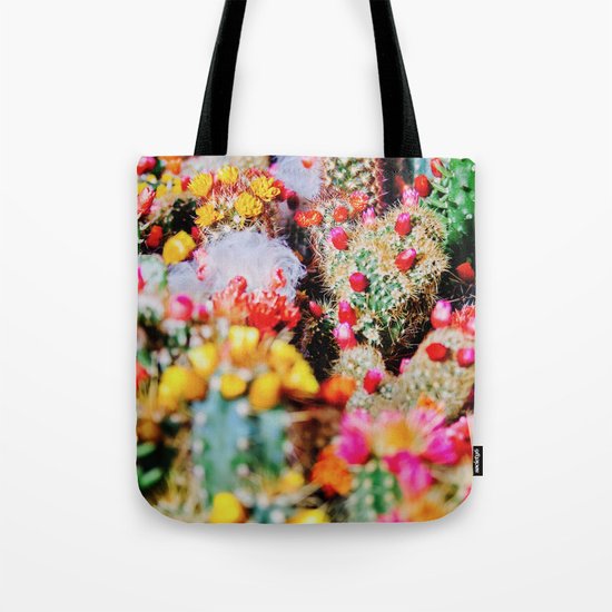 RAINBOW CACTUS CLUSTER PATTERN Tote Bag