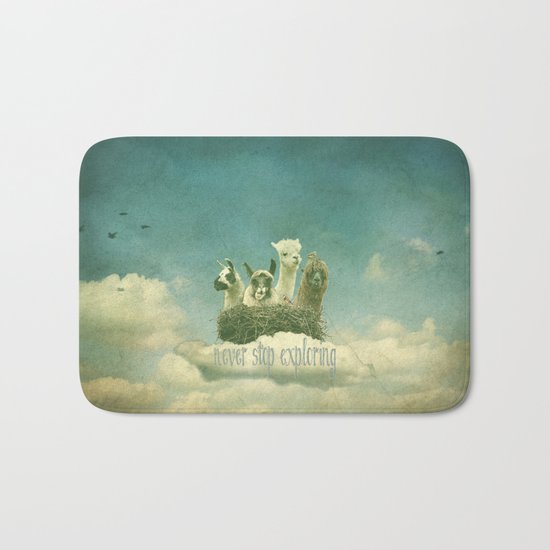 NEVER STOP EXPLORING THE CLOUDS Bath Mat