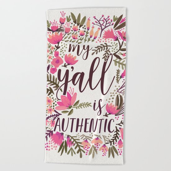 My Y'all is Authentic – Vintage Palette Beach Towel