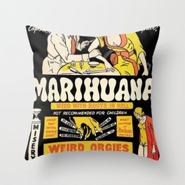 Marihuana Marijuana Vintage Movie Throw Pillow