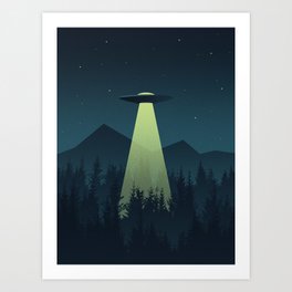 Forest UFO Art Print