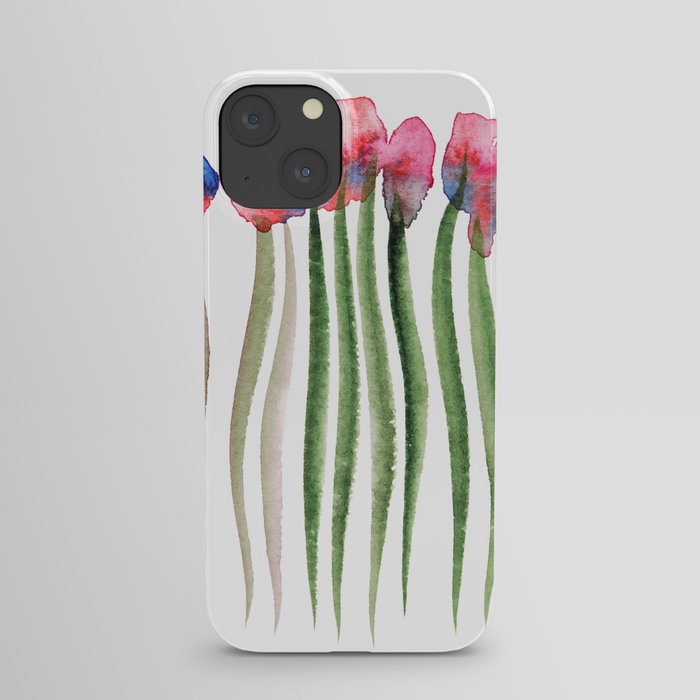 Bright watercolor flowers iPhone Case