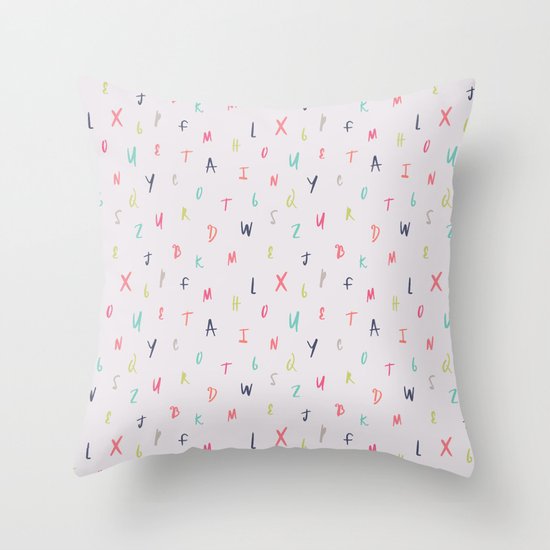 Bright Letters Throw Pillow