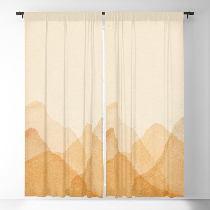 Abstract terracotta mountains Blackout Curtain