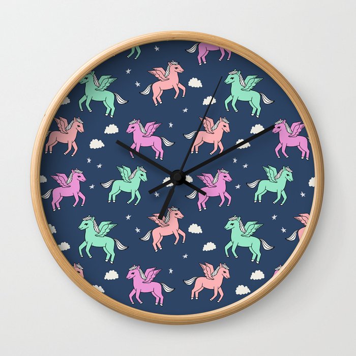 Pegasus Pattern Drawing Cute Kids Neon Print Clouds Unicorns By Andrea Lauren Wall Clock By Andrealaurendesign Society6 Check out our clock wall drawing owls selection for the very best in unique or custom, handmade pieces from our shops. society6