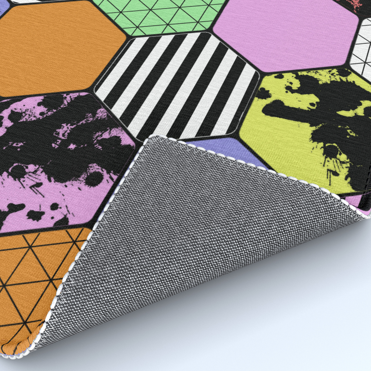 Pastel Tex Hex Abstract Geometric Pastel Themed Hexagon Pattern Rug By Printpix