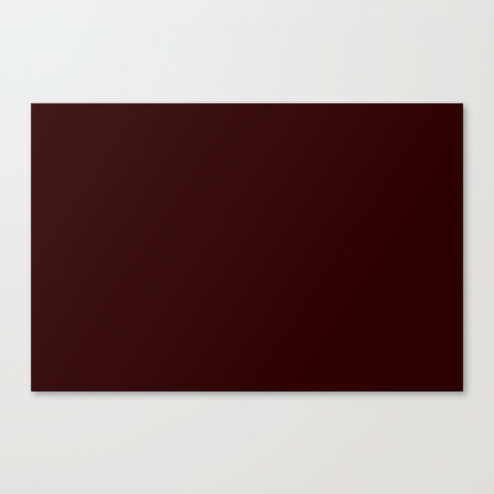 Ultra Dark Red Solid Color Popular Hues Patternless Shades of Maroon Collection - Hex #2e0000 Canvas Print