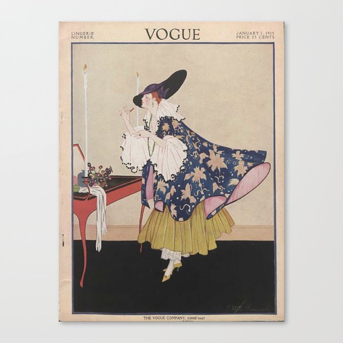 Vintage Fashion Magazine Cover Illustration January 1915 - Ready Canvas Print