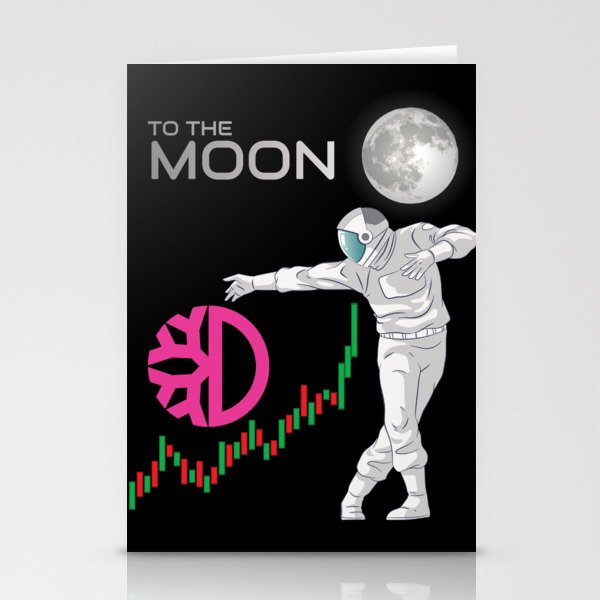 DeFiChain DFI To The Moon Crypto Cryptocurrency Stationery Cards