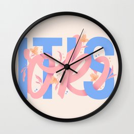 It's Ok 001 Wall Clock | Decorative, Letter, Modern, Itsok, Decoration, Typographic, Calligraphy, Message, Handwritten, Typography 