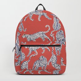 Fashionable white leopards  Backpack | Safari, Tiger, Abstract, Earnings, Jungle, Red, Makeup, Coral, Modern, Painting 