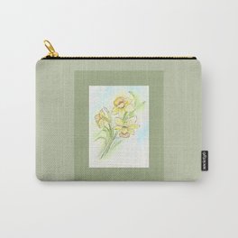 Yearning for Spring Carry-All Pouch | Perennial, Daffodil, Paperwhite, Yearning, Anniemason, Illustration, Painting, Daffodils, Garden, Ink 