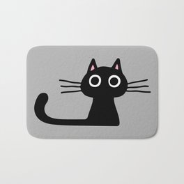 Quirky Black Kitty Cat Bath Mat