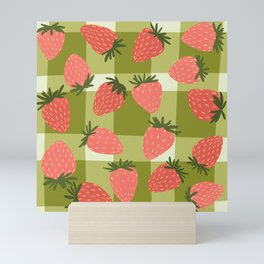 Strawberries and Gingham  Mini Art Print