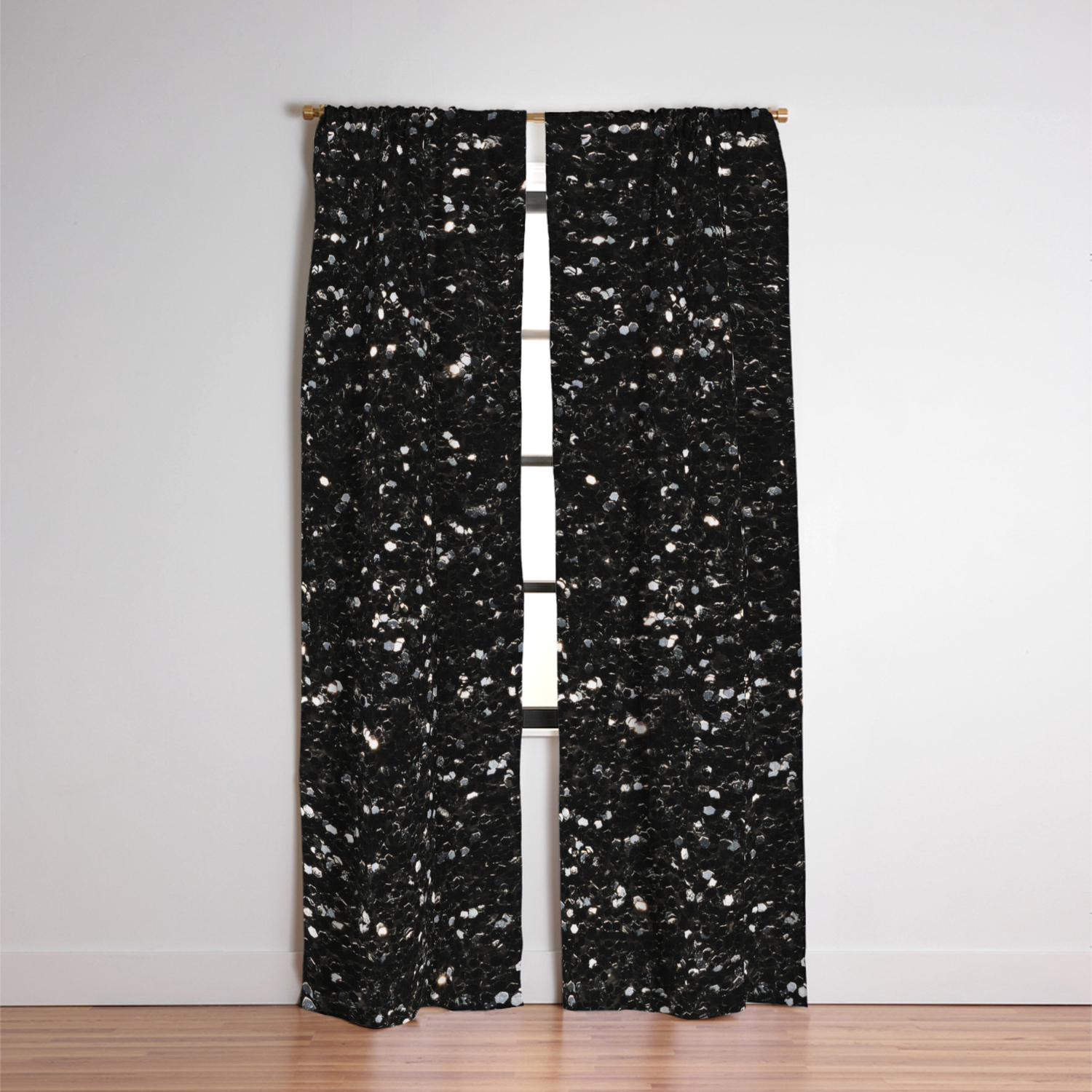 Black And White Shiny Glitter Sparkles Blackout Curtain By Pldesign Society6 Black And White Shiny Glitter Sparkles