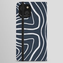 Abstract Line Pattern - Navy iPhone Wallet Case