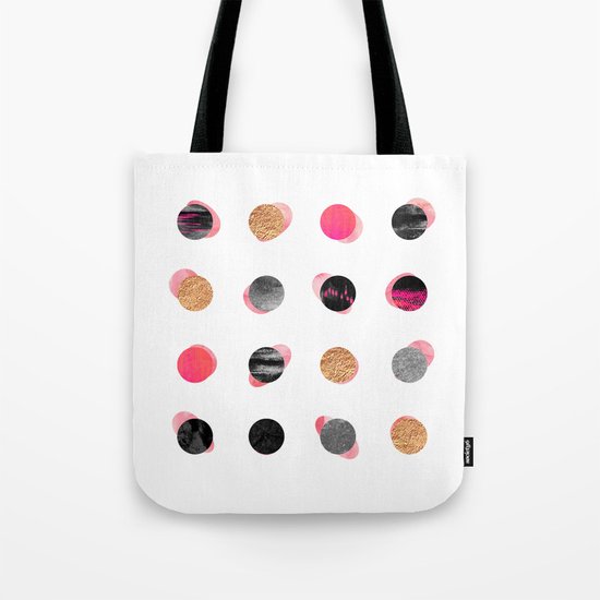 Pink & Gold Minimal Dots Tote Bag