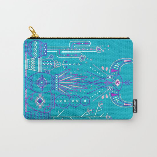 Santa Fe Garden – Blue & Purple Carry-All Pouch