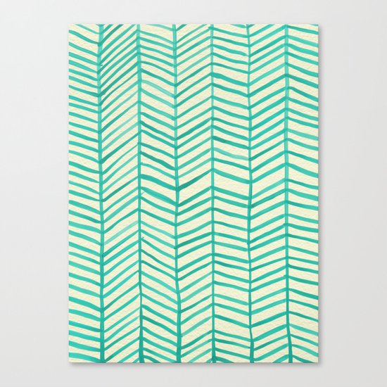 Mint Herringbone Canvas Print