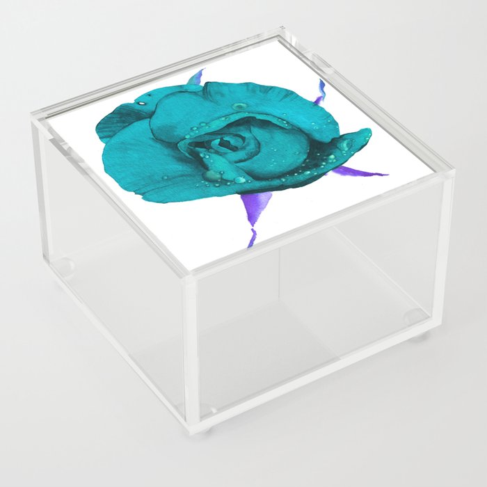 turquoise rose Acrylic Box