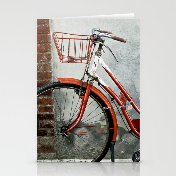 Red bicycle Stationery Cards