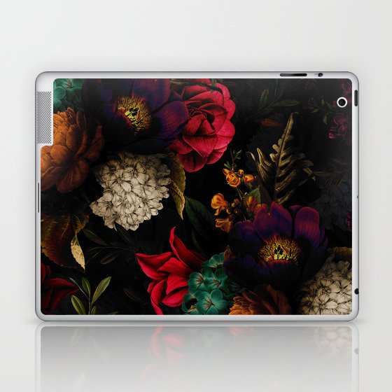 Midnight Hours Dark Vintage Flowers Garden Laptop & iPad Skin