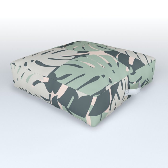 Monstera leaf artwork Outdoor Floor Cushion