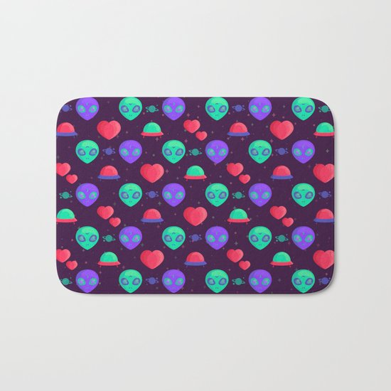 Kawaii Aliens Bath Mat