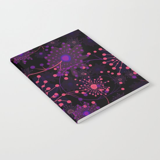 Pink fireworks . Abstract pattern . Notebook