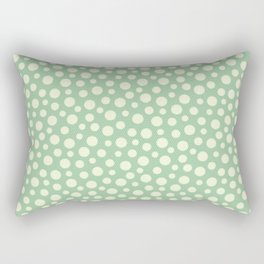 cream stitched circles on mint  Rectangular Pillow