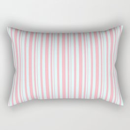 [ Thumbnail: Light Cyan and Light Pink Colored Striped Pattern Rectangular Pillow ]