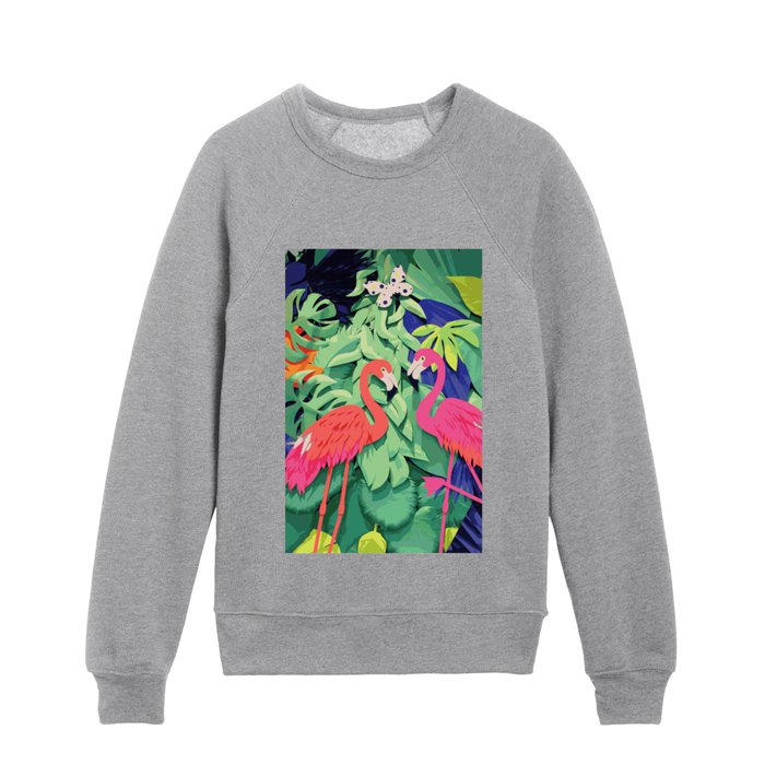 Tropical flamingo Kids Crewneck