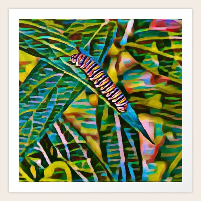 Caterpillar Fiesta Oil Painting Art Print By Rustytaylor Society6