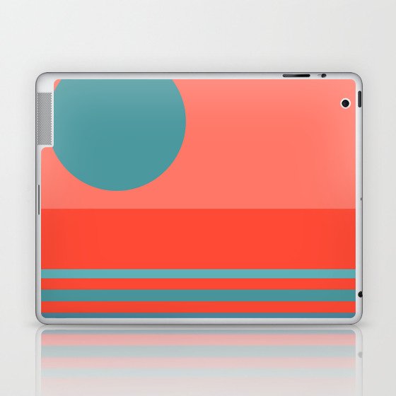 Lica - Colorful Sunset Retro Abstract Geometric Minimalistic Design Pattern Laptop & iPad Skin