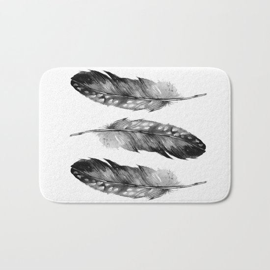 Three Feathers Black And White II Bath Mat