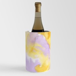 Lilac lavender sunflower yellow abstract watercolor Wine Chiller