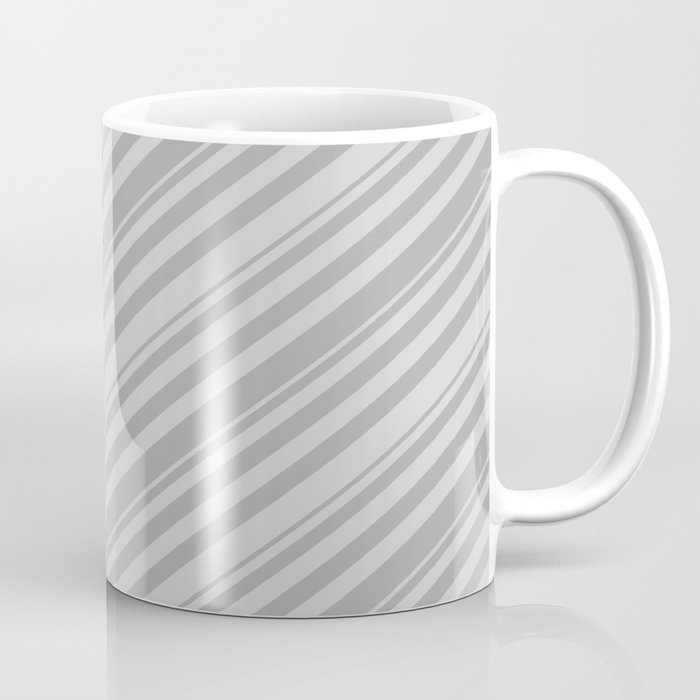 Light Gray and Dark Gray Colored Lines Pattern Coffee Mug