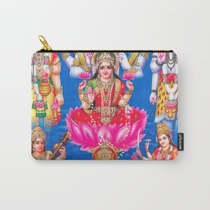 Lakshmi showering money with Ganesha, Saraswati, Shiva, Vishnu, and Durga  Carry-All Pouch