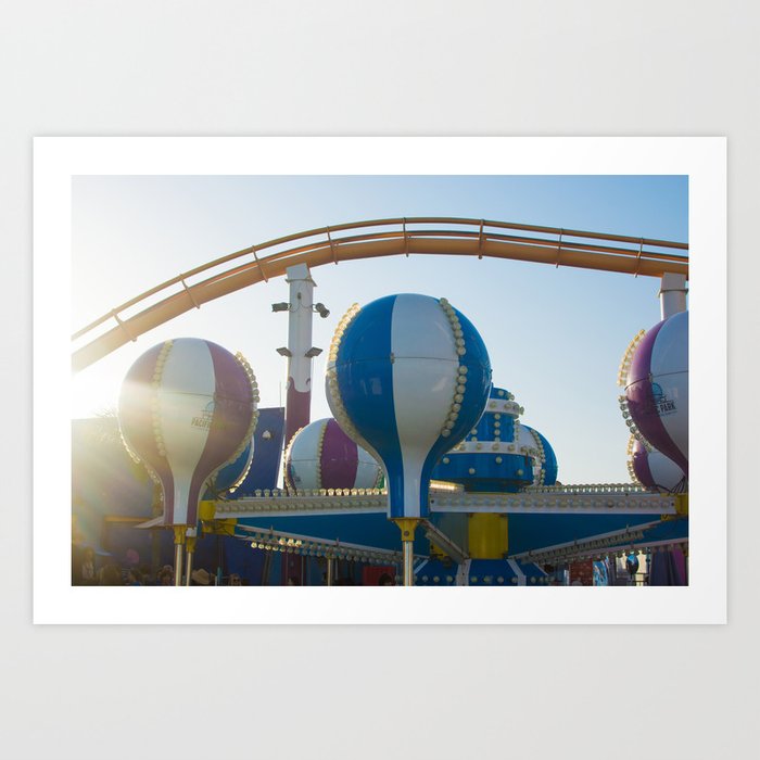 Balloon Santa Monica Pier Pacific Park Art Print by Sebastien BOUVIER