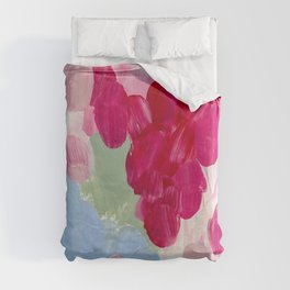 CANVAS: Viva Magenta 02 | Abstract Brushstrokes Duvet Cover