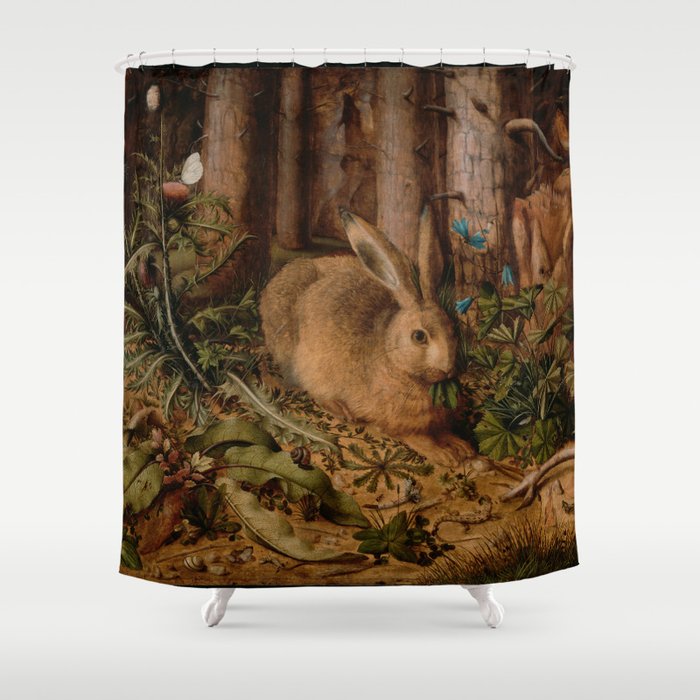 A Hare In The Forest Hans Hoffmann Shower Curtain